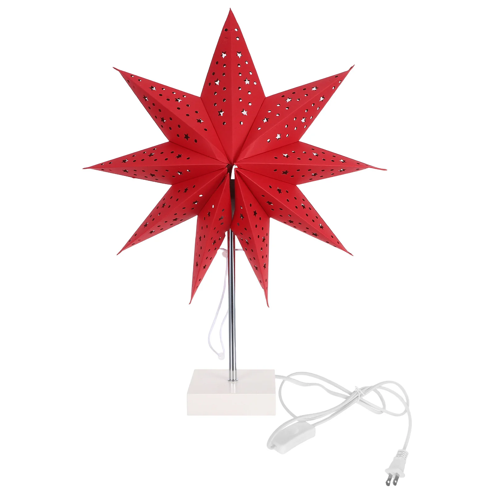 

Nine-Pointed Star-Shaped Paper Lamp Christmas Nightstand Bedside Table Lamp Decorative Bedroom Light Paper Star Lights Lanterns