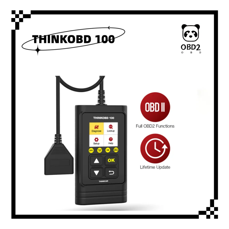 

THINKCAR THINKOBD 100 Check Engine Light DTC Lookup Full OBD2 Functions Fault Code Reader Auto Car OBDII Scanner Diagnostic Tool