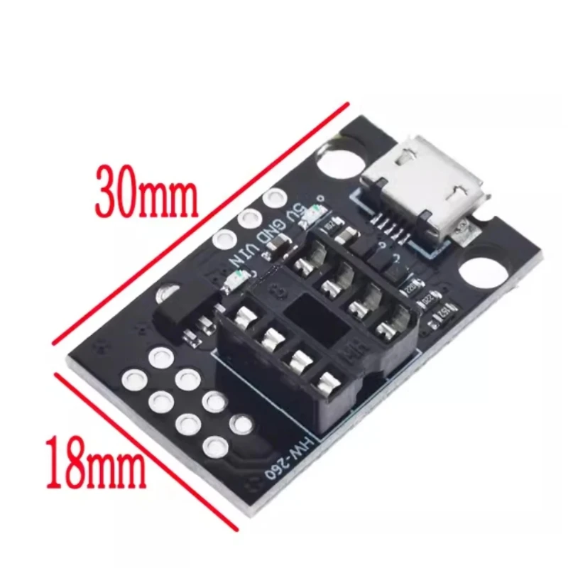 ATtiny13A / ATtiny25 / ATtiny45 / ATtiny85 Pluggable ATTINY Development Programming Bare Board