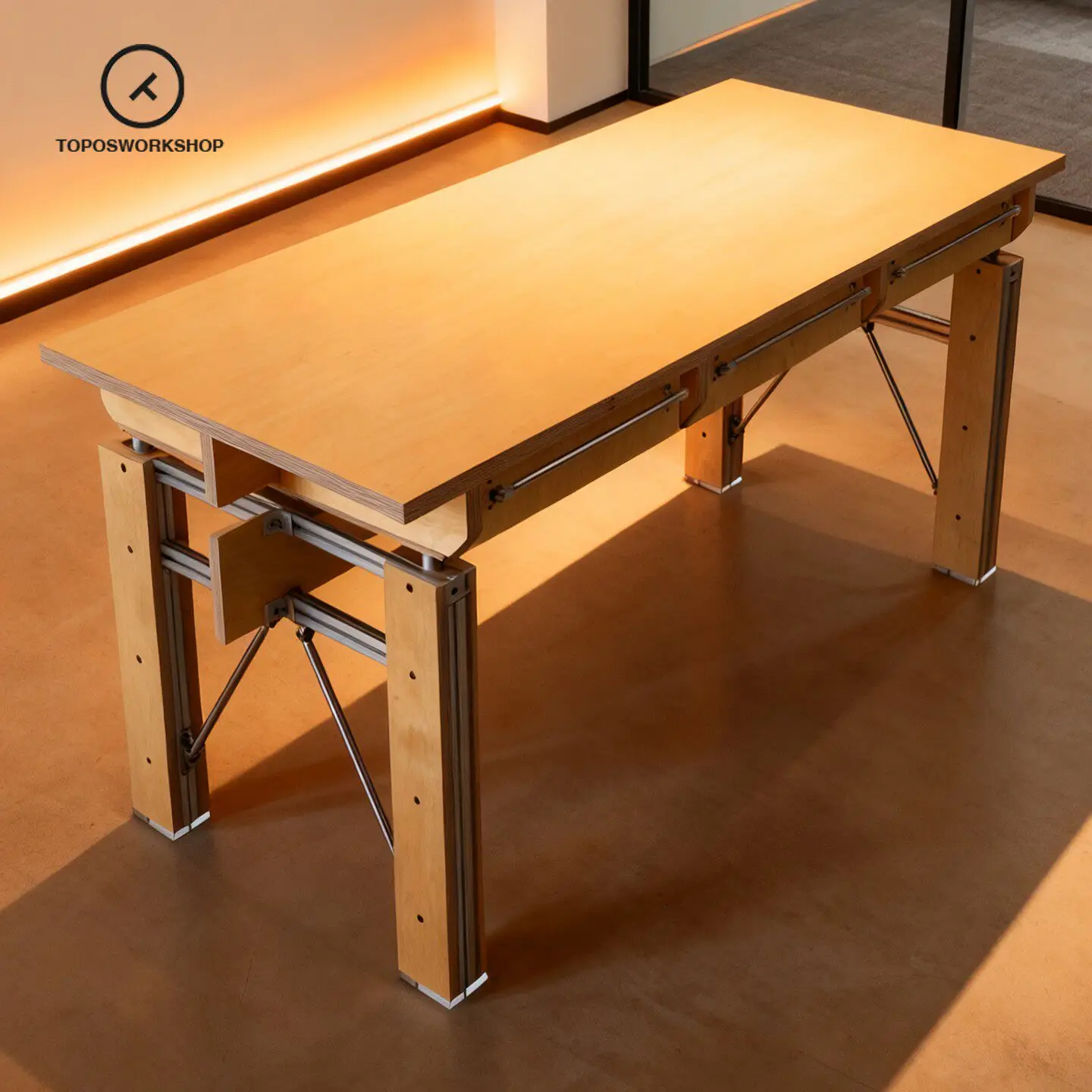YFY ocean board desk optical axis desk industrial style aluminum profile simple long table long table