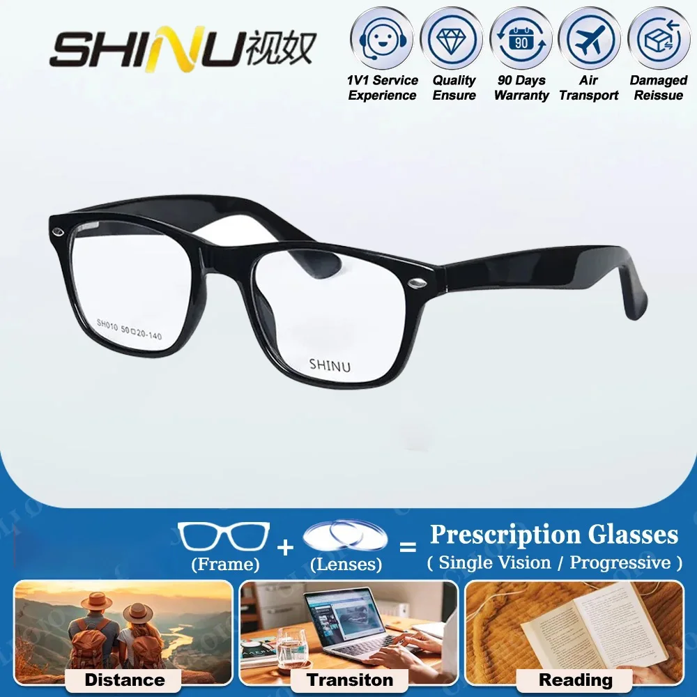 

SHINU Unisex Anti Blue Light Multifocal Glasses Progressive Multifocal Presbyopia Reading Glasses Prescription Lenses Myopia