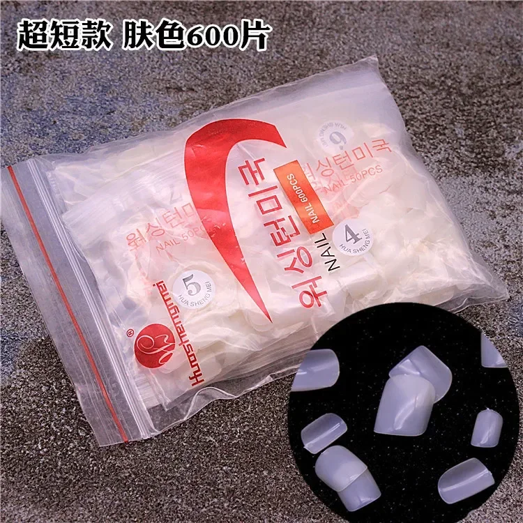 Kit met 500 tips in zakken nepnagels volledige half Franse acryl ABS manicure vingers tenen set C glimlach scherp 10 maten
