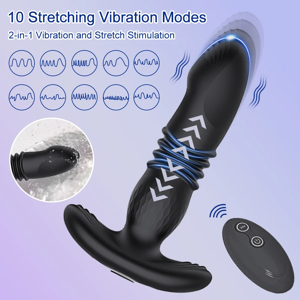 Thrusting Vibration Anal Plug Wireless Remote Control For Men Dildo Prostate Massager Butt Plug Sex Toys Goods For Adults 18