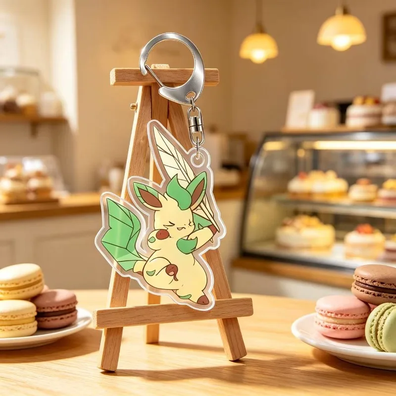 For Pokemon Elf Vaporeon Sylveon Glaceon Leafeon Jolteon Eevee Acrylic Selfmade Original Cute Cartoon Anime Keychain Pendant