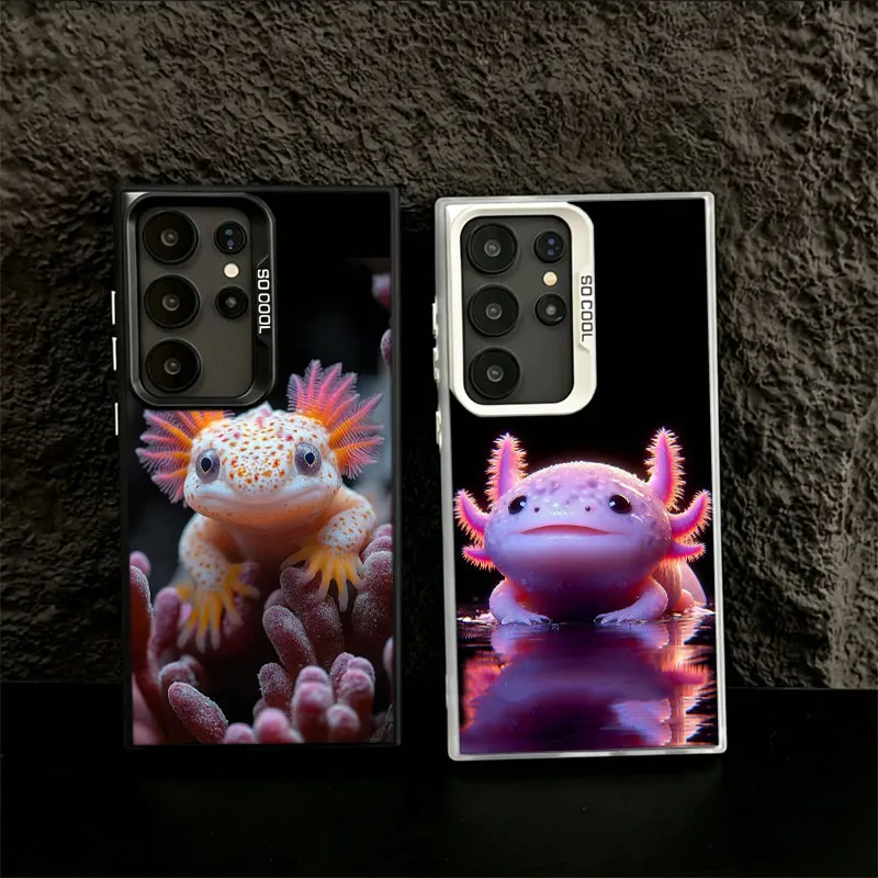 Smiling Salamander Phone Case for Samsung S26 Ultra S25 Edge S24 FE S23 FE S22 Plus Galaxy S21 S20 Cover Back Anti-fall Pattern