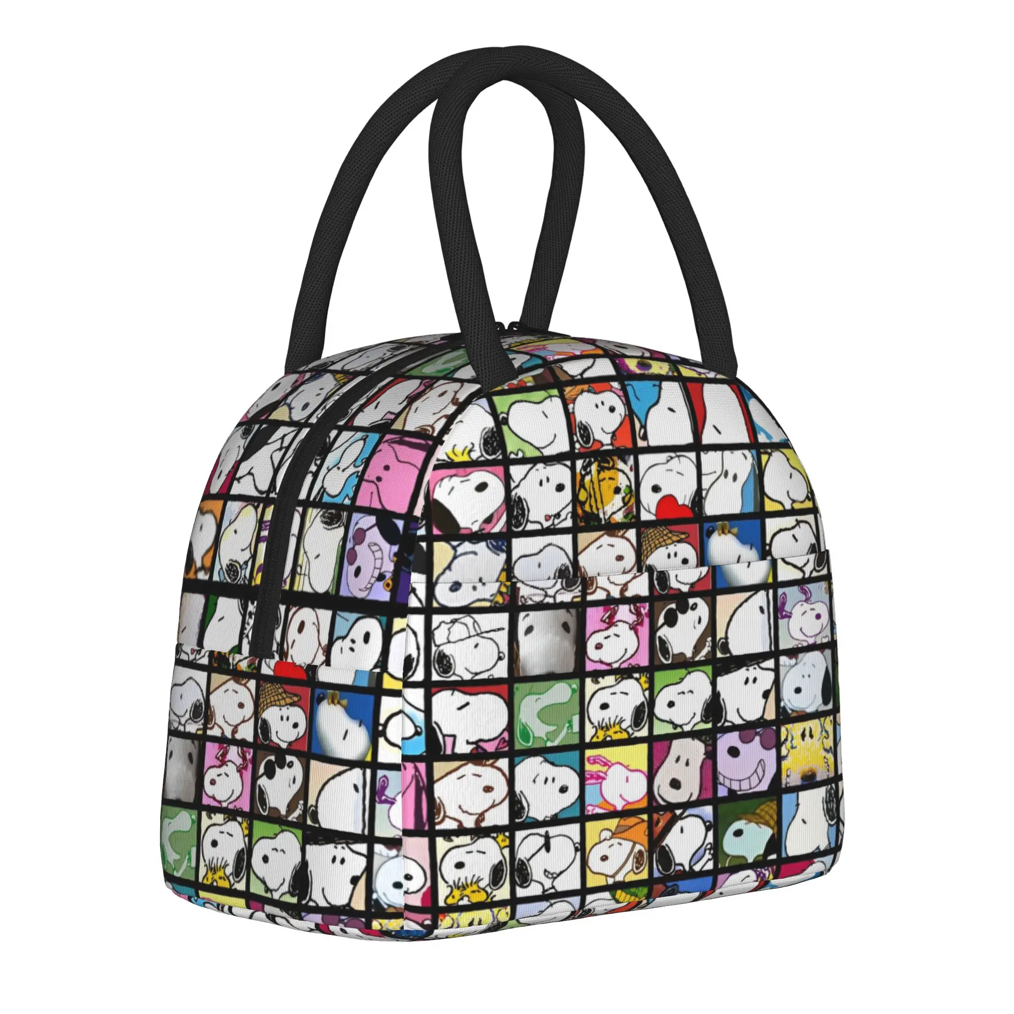 

Snoopy Collage Insulated Lunch Bag Portable Cartoon Meal Container Cooler Bag Tote Lunch Box College Picnic Food Storage Bags