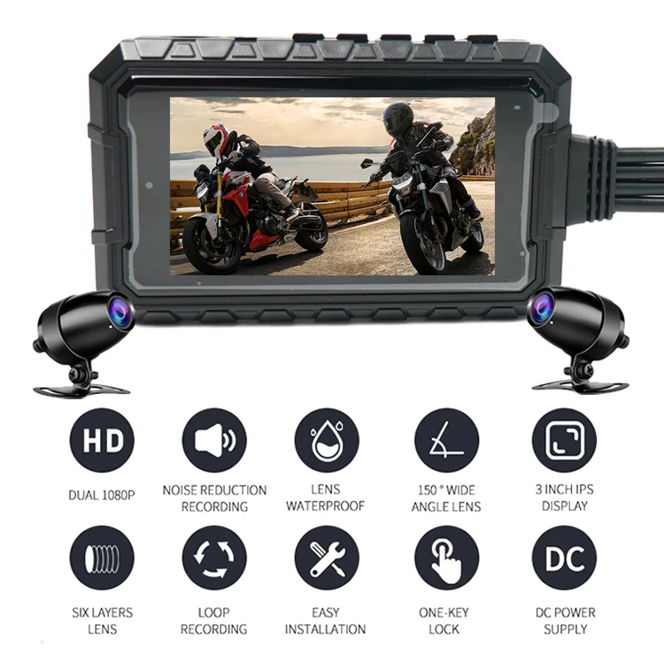 EGO Dual Driving Video Recorder Motorbike Full AHD 1080 Wifi dash cam cameras tachograph motorcycle dvr dash camera