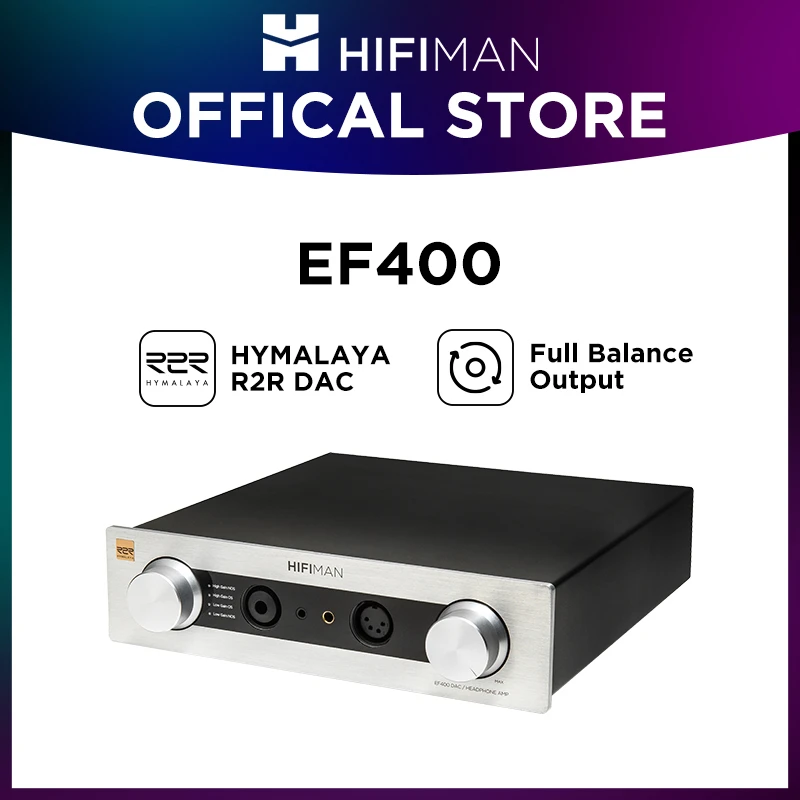 

HIFIMAN EF400 Desktop Balanced Headphone DAC& Amplifier with Himalaya R2R DAC, 3.5/4.4/6.35mm Output for Home Audio