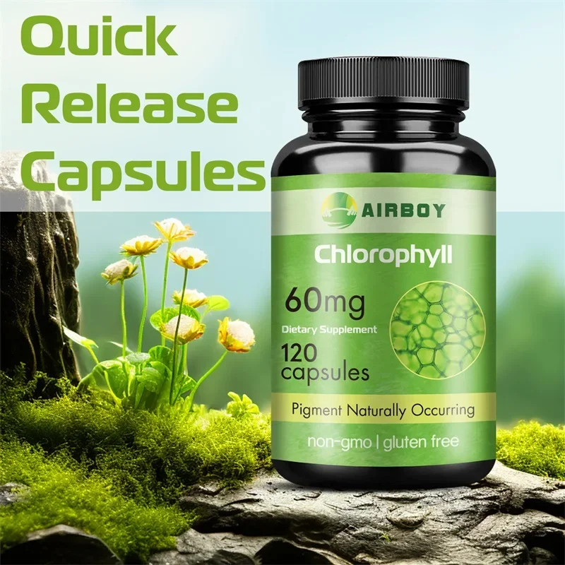 Chlorophyll Capsules - for Energy, Immunity, Skin Internal Deodorant - Highly BioAvailable Supplement