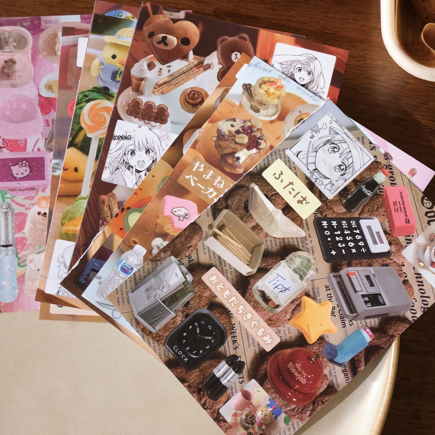 60/120 ورقة ريترو لطيف Y2K الغذاء قطع لاصق غشائي كتاب مجلة كتيب سجل القصاصات DIY جراب هاتف الديكور القرطاسية ملصقات