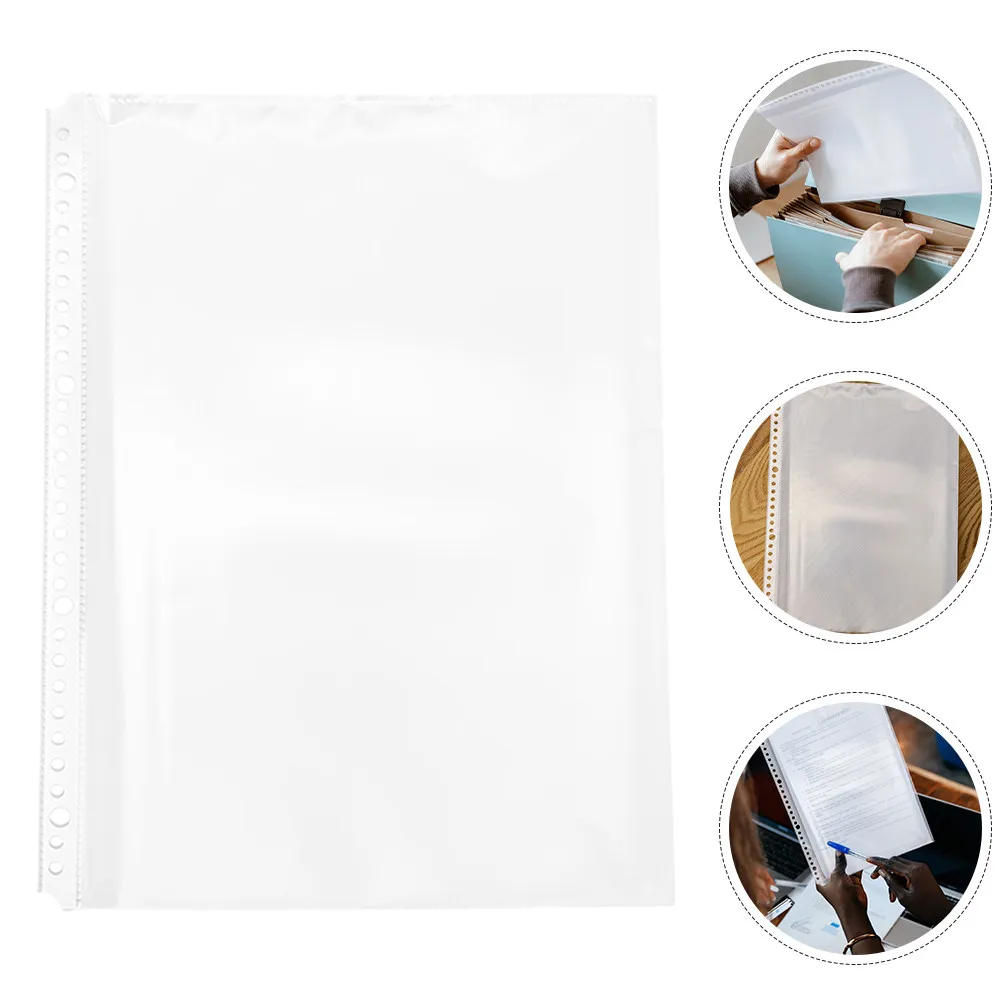 

20Pcs A4 Clear Document Folder Inserts 30-Hole Waterproof Dustproof Sheet Protectors for Recipes Sheet Music Photos Certificates