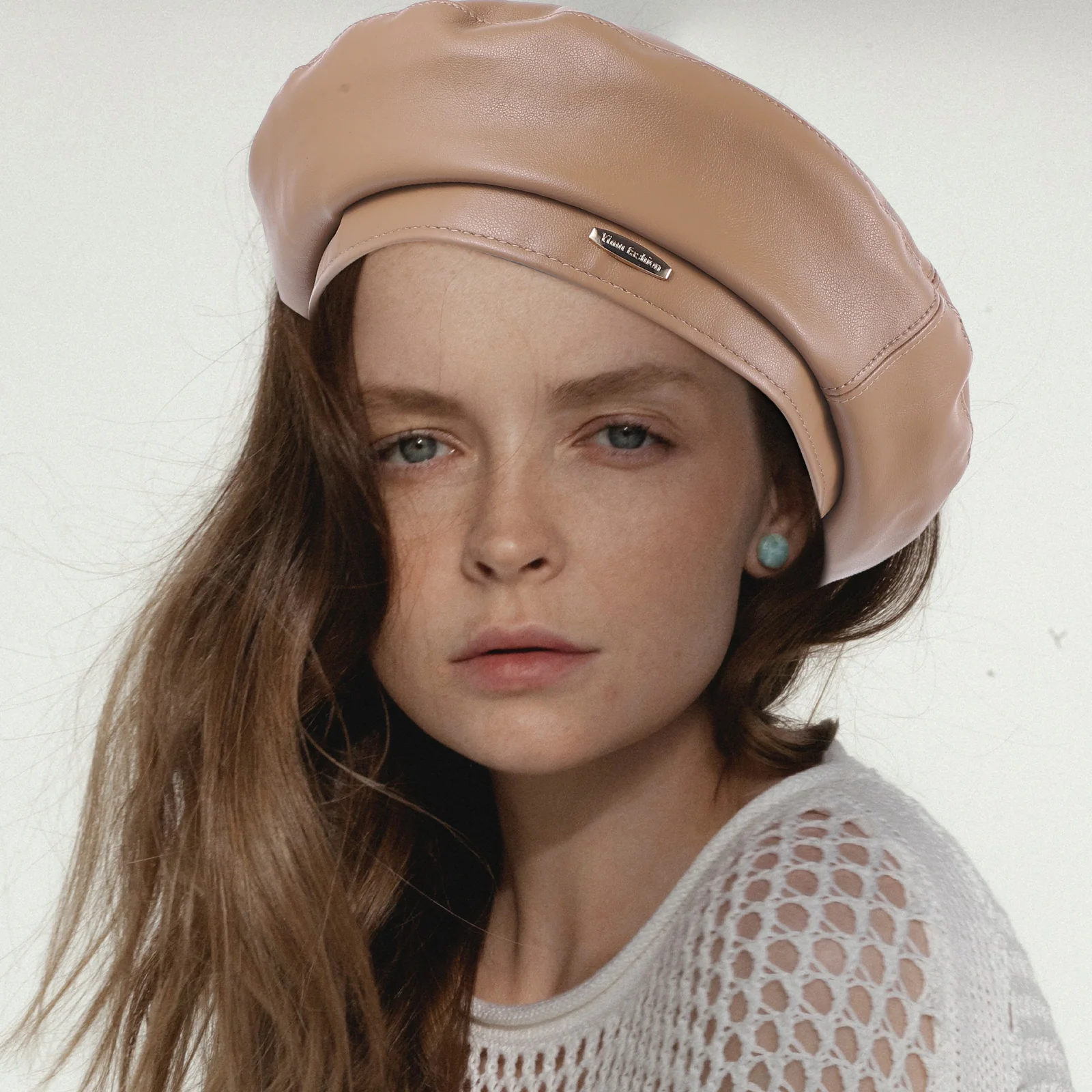 

Berets Hat for Women Beanie PU Cap Daily Dress Retro Temperament