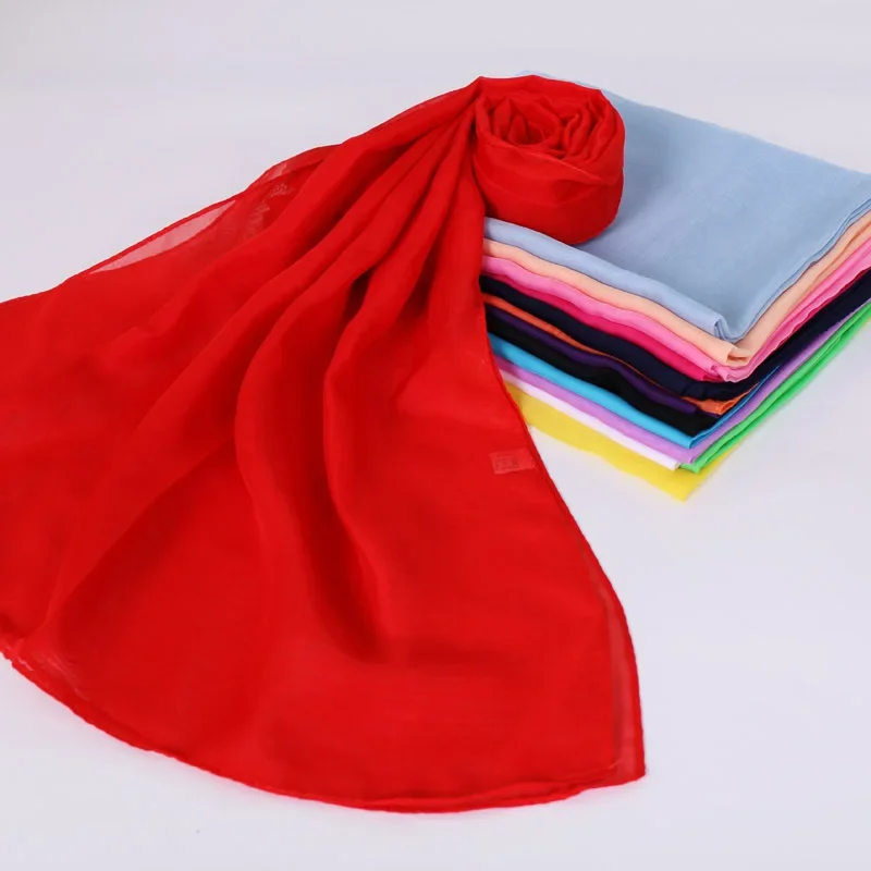 Foulard de Luxe en Mousseline de Soie pour Femme, Châle de Plage, Bandeau Bandana, Hijabs Musulmans, Noir, Printemps et Été