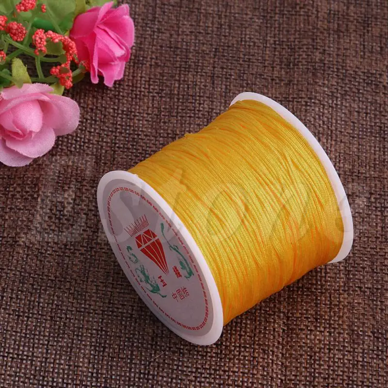 A9BD 0.8mm Nylon Cord Thread Chinese Knot Macrame Rattail Bracelet Braided String 45M