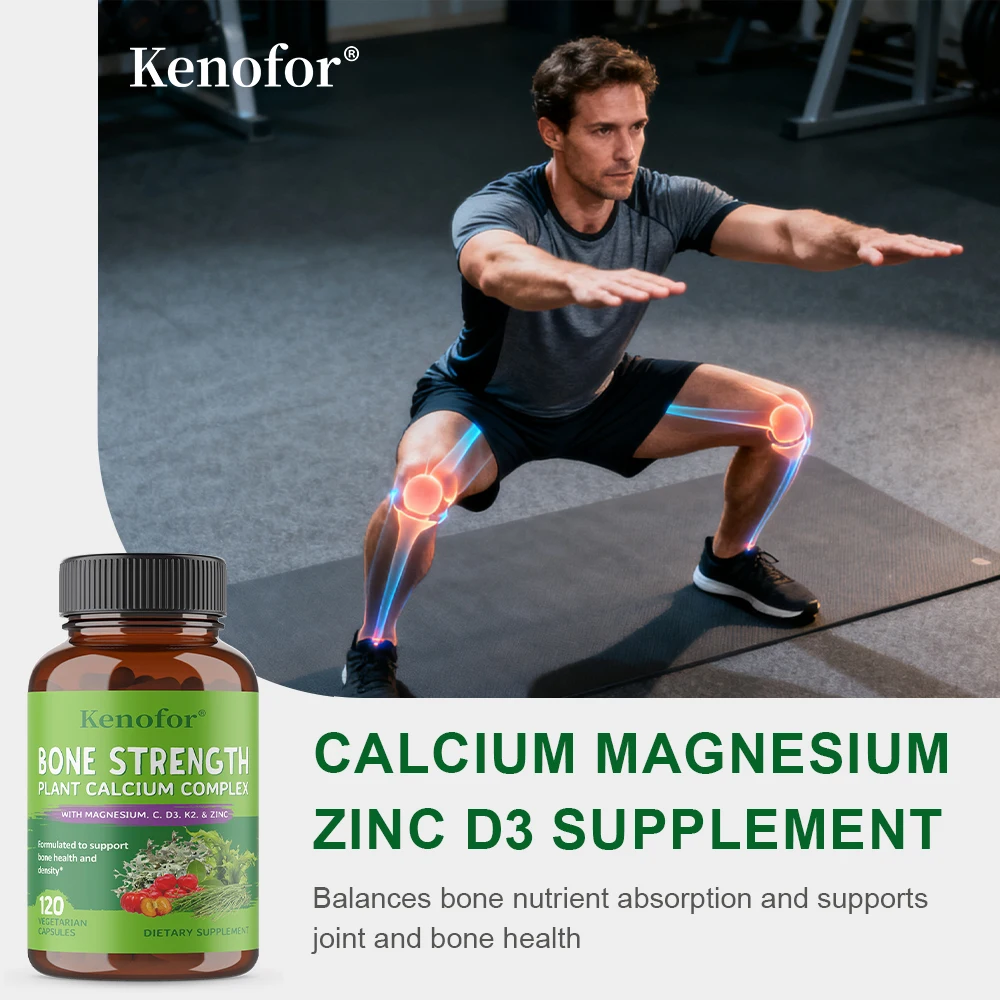 Calcium Magnesium Zinc Capsules, Support Bone, Teeth, Muscle, Nerve Maintenance, Daily Body Circulation & Nutrient Metabolis