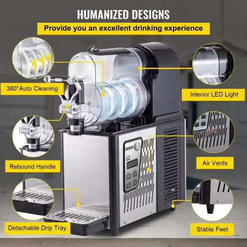 Commercial Slushy Machine 3L Daiquiri Machine with Single Bowl Frozen Drink Slush Machine