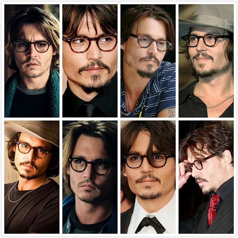 Johnny Depp Lemtosh Eyeglasses Men Myopic Optical Glasses Frame Clear Lens Women Luxury Brand Vintage Acetate Round Eyewear