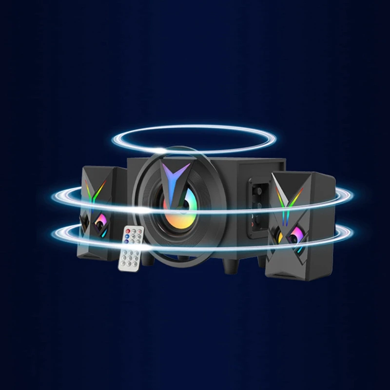 RGBステレオコンピュータースピーカー,3.5mm入力,ボリュームコントロール,マルチメディアデスクトップスピーカー,ゲーム,コンピューター,タブレット,電話