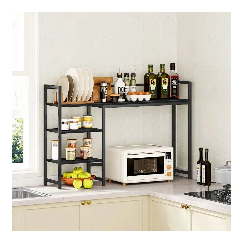 

Shelf 44.9 Large Desktop Organizer Shelf Desk Hutch For Monitor 4 Tier Display Rack Wooden Desktop Bookshelf Storage Rack For H