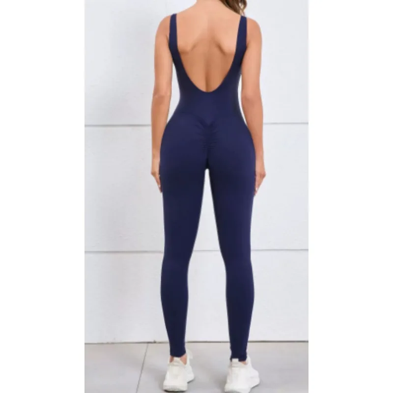 

Gym Jumpsuit Woman Padding Sports Overalls for Women Tracksuit Push Up Sport Set Yoga Clothing 2025 Gray Black Red Coffee Navy