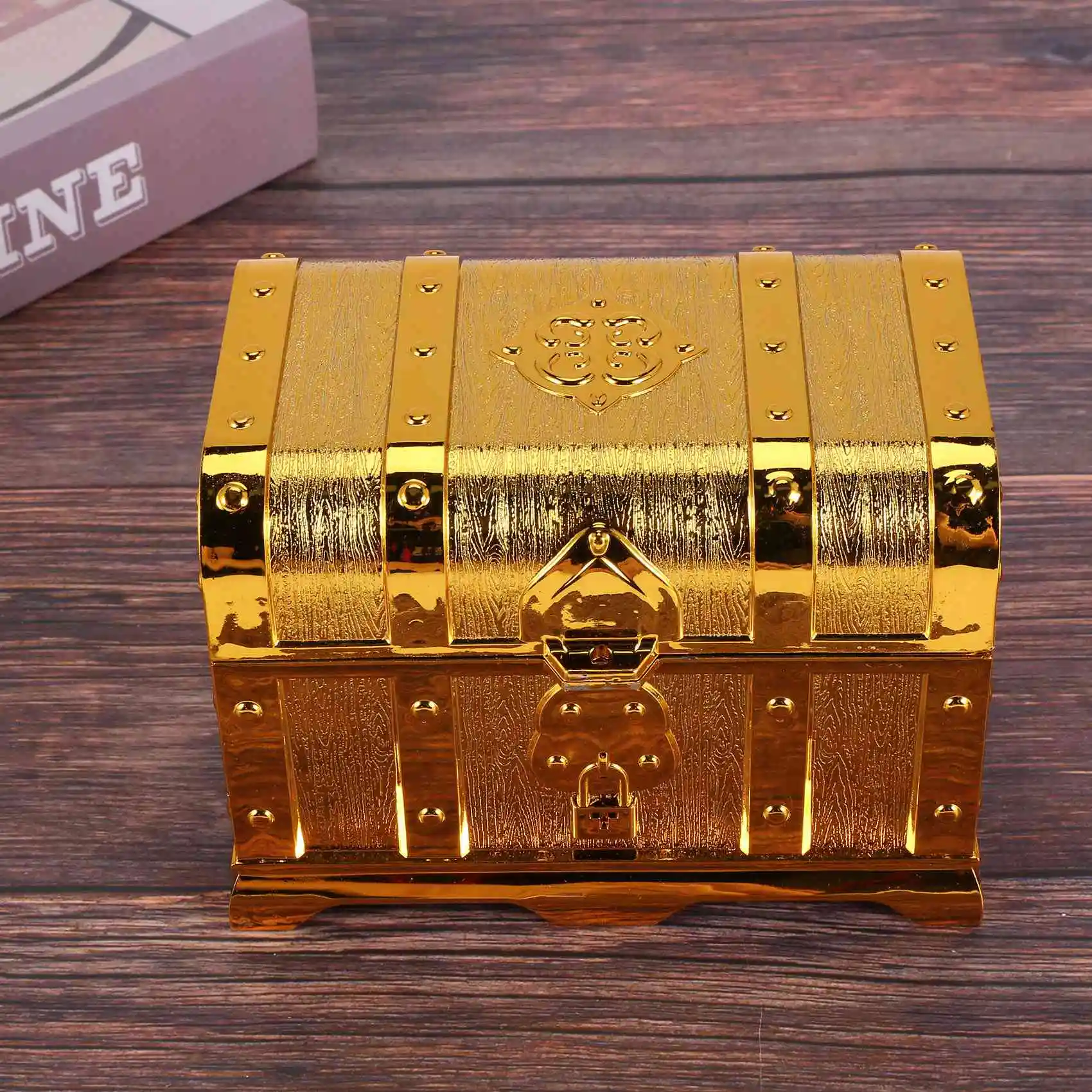 Pirate Treasure Chest Decorative Treasure Chest Keepsake Jewelry Box Plastic Toy Treasure Boxes view 6