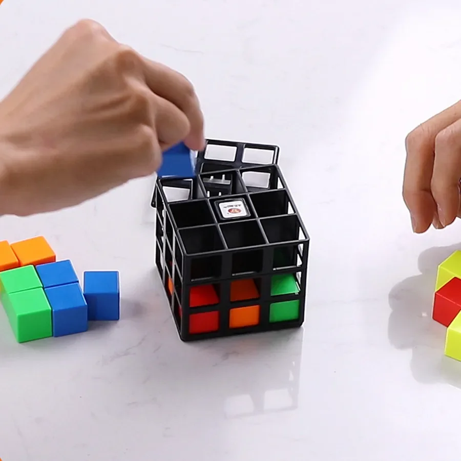 YJ  Fun Games Magic Cube 3x3 Cage Cubo Magico Twist Puzzle Cube Educational Gift Idea Toy Birthday for Children Gift