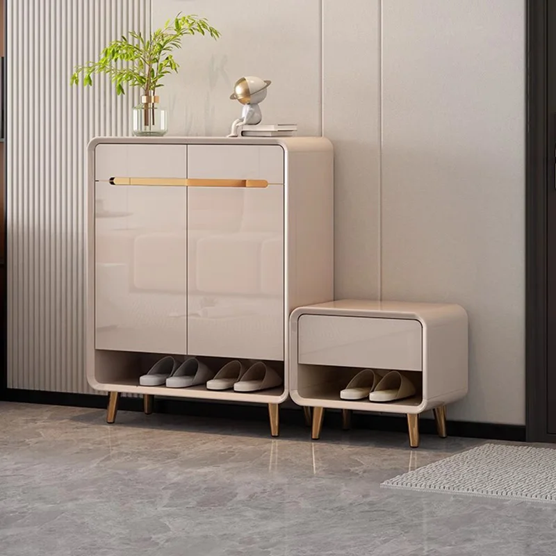 

Nordic Organizer Shoe Cabinet Display Mobile Living Room Storage Designer Slippers Shoe Shelf Vertical Muebles Home Furniture