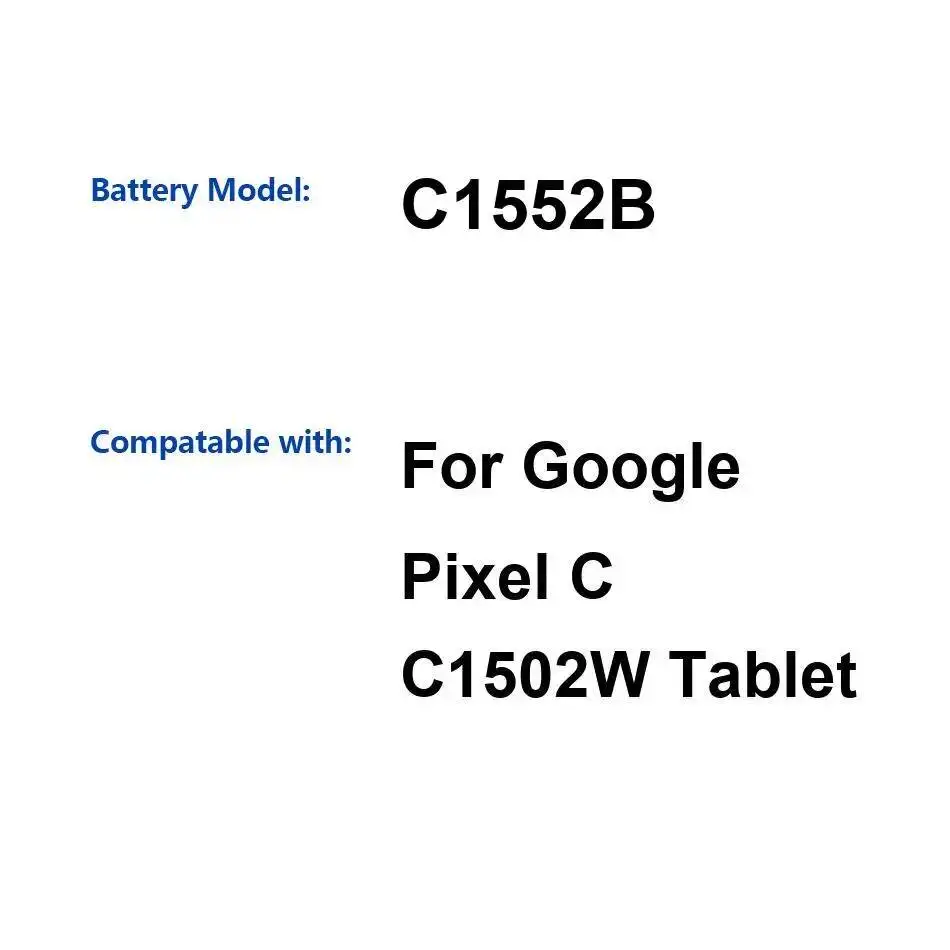 

Аккумулятор для планшета HTC Google Pixel C C1502W, 9050 мАч, повышенной емкости, C1552B