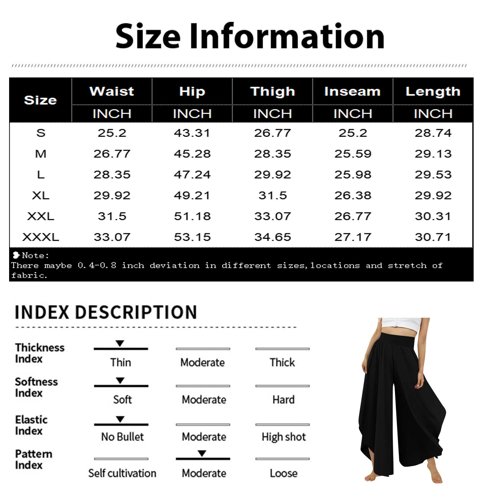 Women Culottes Skirt Pants High Elastic Waist Loose Irregular Hem Ankle Length Solid Color Soft Breathable Female Trousers