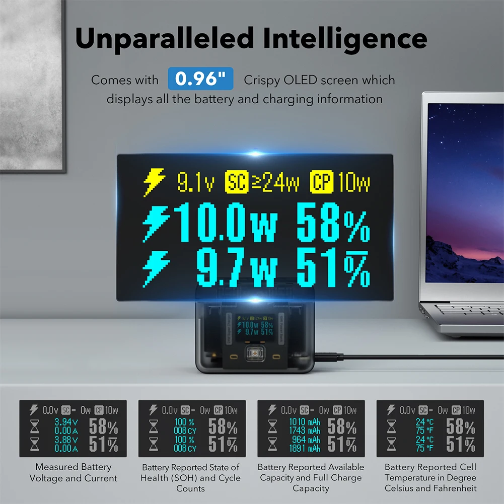 24W Smart Charging Case Battery Bidirectional Fast Charging Charger With Memory Card Storage For Insta360 AcePro2 Accessories