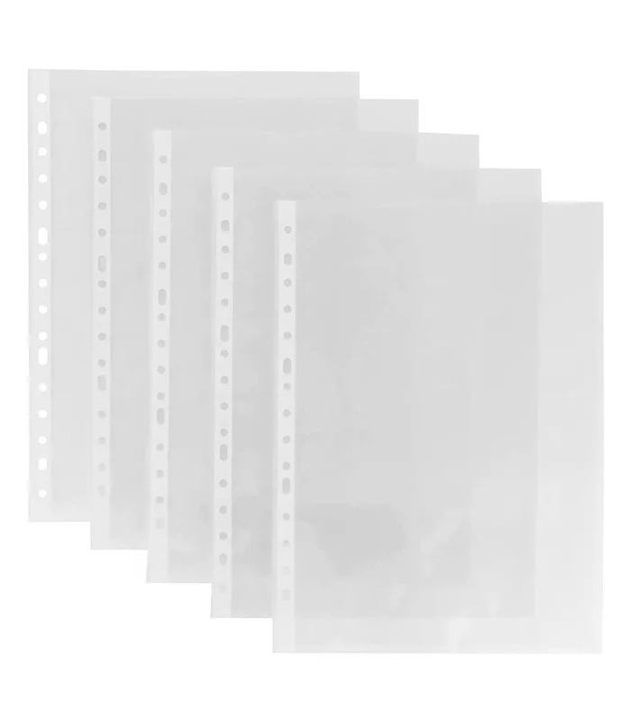 Tradineur - Pack of 10 Clear A4 Plastic Cases, Multi Drill, 16 Holes, Sorting and Sorting Notes, Documents,