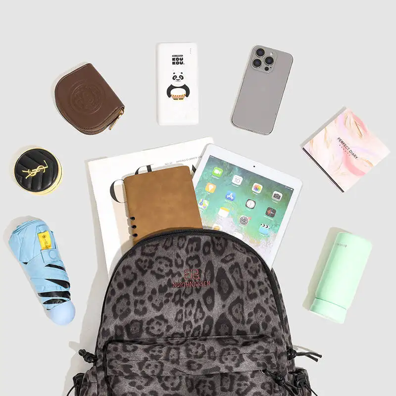 ليوبارد طباعة حقيبة ظهر بسعة كبيرة العصرية y2k Daypack حقيبة الكتب ليوبارد طباعة كوكيت محفظة حقائب السفر للنساء الرجال يوميا