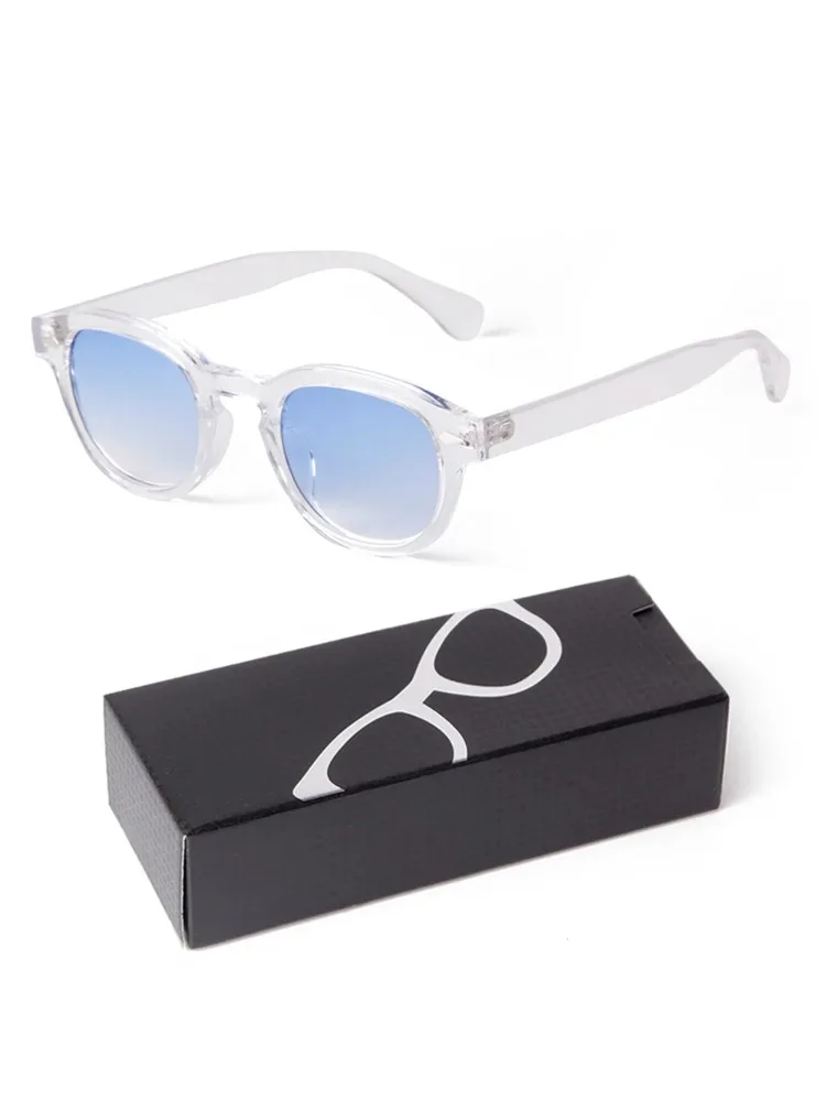 Modische Blaue Farbverlauf-Sonnenbrille für Damen und Herren, Markendesigner Vintage Schildpatt-Quadrat-Sonnenbrille, Lunettes De Soleil