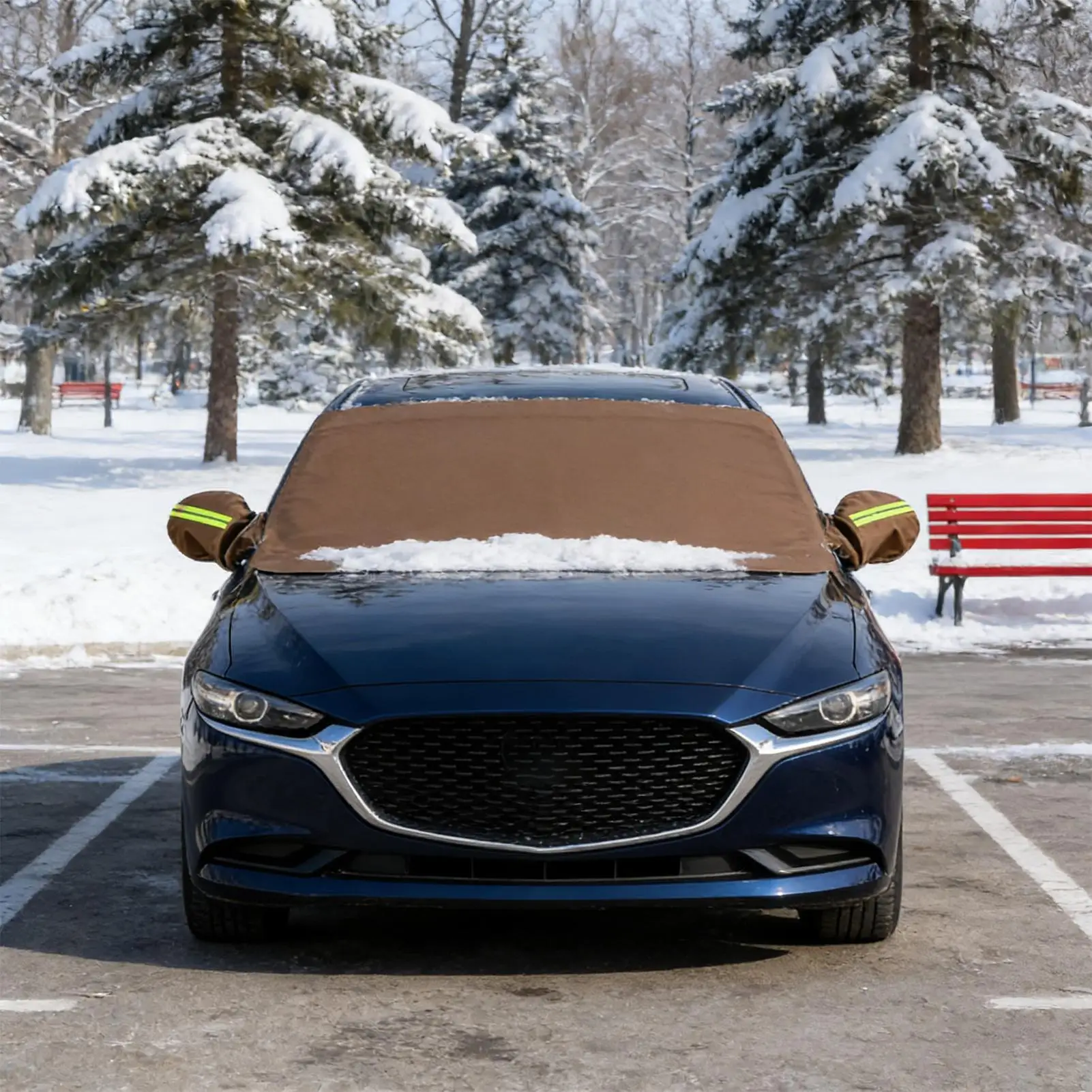 

Car Windshield Cover PU Leather Dustproof Windproof Waterproof Auto Supplies Winter Windshield Covers For Sedans Winter Summer