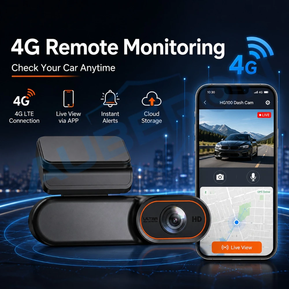 4G LTE Dash Cam GPS Tracking Remote Live Video Car DVR Geofence Alert Cloud Storage 24H Parking Monitor APP Control Security Cam