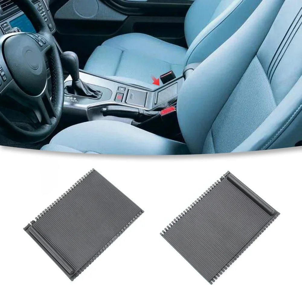 Car Front Water Cup Holder Rolling Curtain Cover Armrest Container Storage Box Cover For BMW 5 Series E39 1995-2002