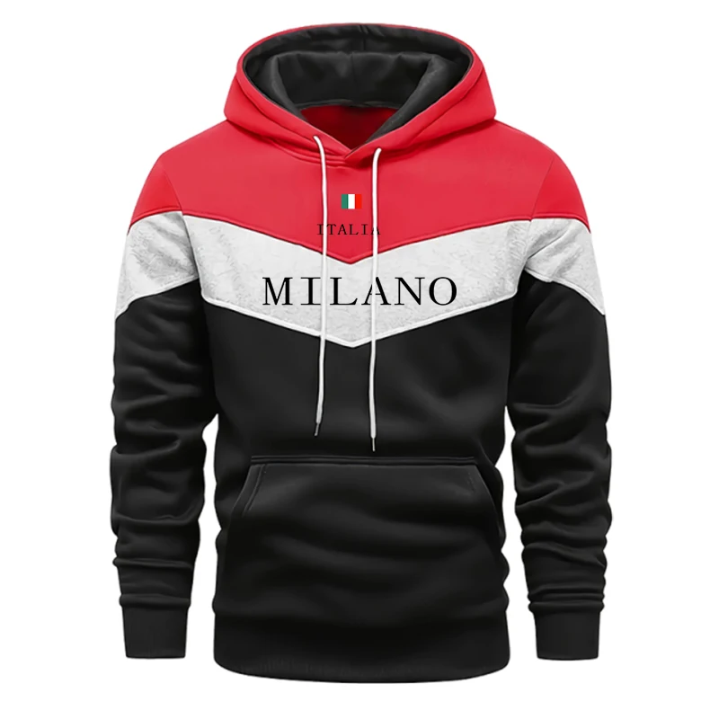 Heiße Angebote: Herren-Hoodies, Lässige Dreifarbig Gespleißte Langarm-Sweatshirts, Outdoor-Sportbekleidung, Jogging-Kleidung, Herbst-Winter-Sportbekleidung – Detail 4
