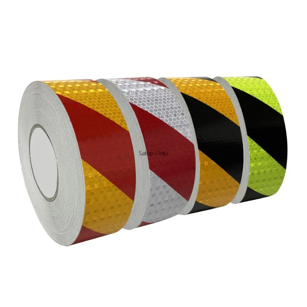 33FT Trailer Reflective Tape Strip High Visibility Twil Red And White Black Adhesive Waterproof  Reflective Caution Film For Car