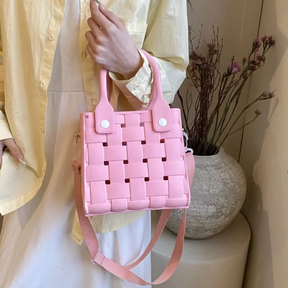 Accessori per fiori di moda cestino della spesa scavato borsa da spiaggia fai da te di grande capacità borsa da donna portatile in PVC mare