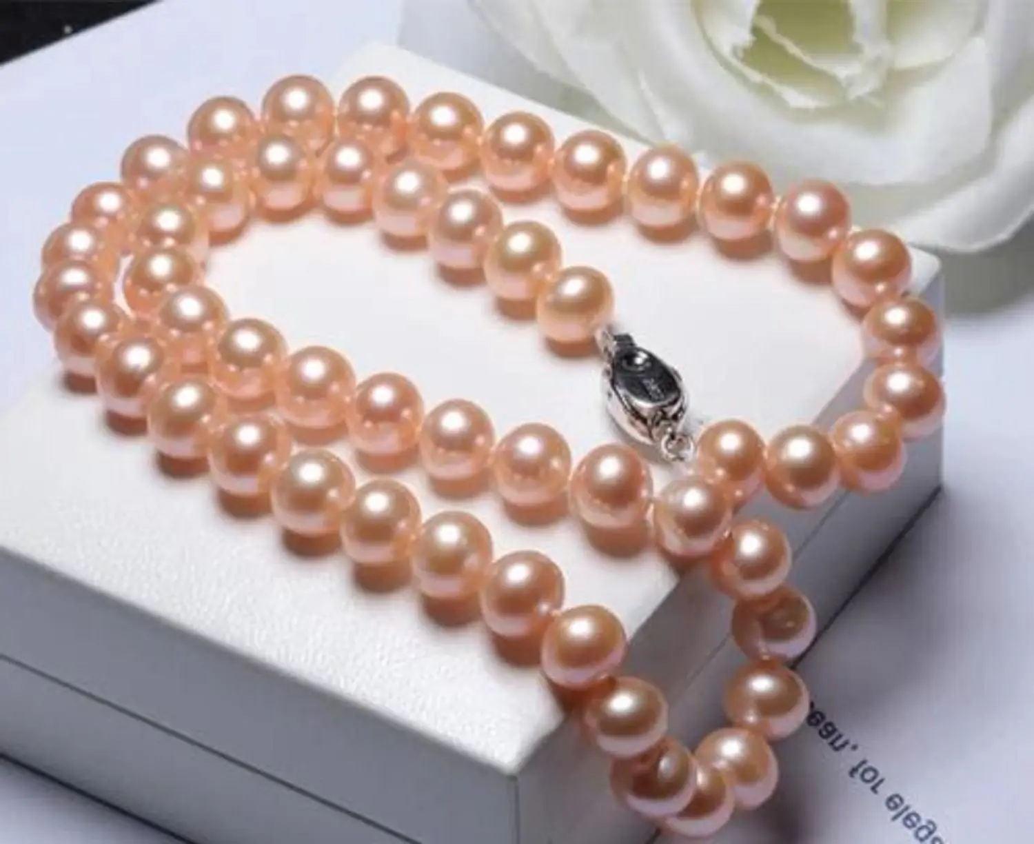 Hand knotted, sturdy Top Grading AAAA++ Gorgeous 8-9mm real natural south sea pink pearl necklace 16in 18in 20in 22in 24in 35in