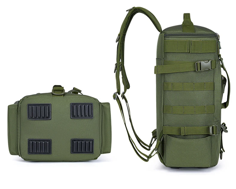 Taktischer Angelrucksack, Tackle-Tasche mit Rutenhaltern, Aufbewahrung von Fischgeräten, Molle, Camping, Wandern, Outdoor, multifunktionale Tasche – Detail 16