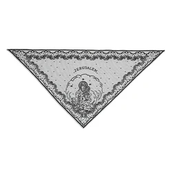 Virgin Mary Lace Triangle Scarf Women Christianity Pray Shawl Hollow Mesh Embroidery Scarves Jerusalem Hijab Headscarf Headband