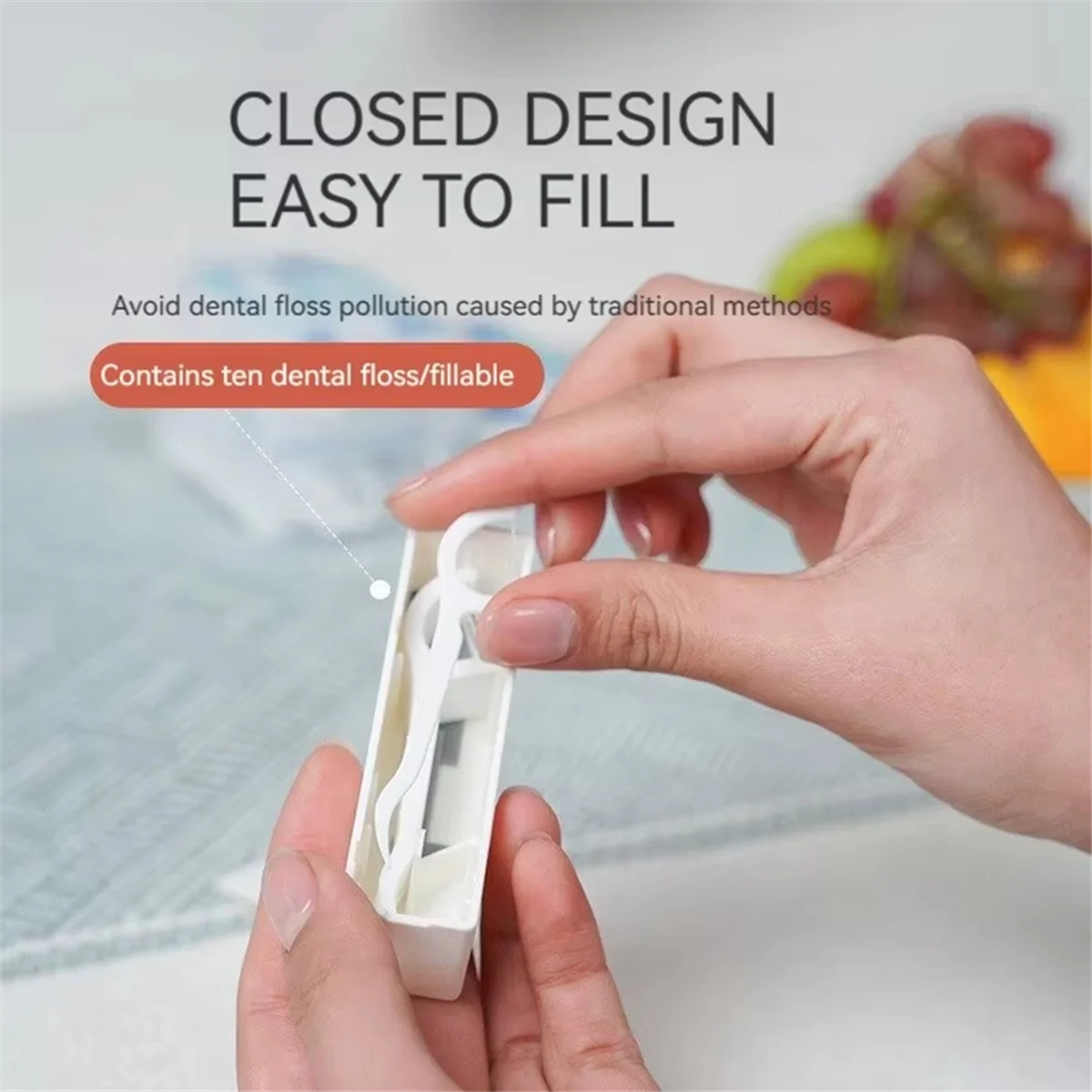 HHTL Dental Floss Dispenser - Portable Dustproof Case with Compact Size, Includes Floss Picks, Ideal for Travel and Daily Use