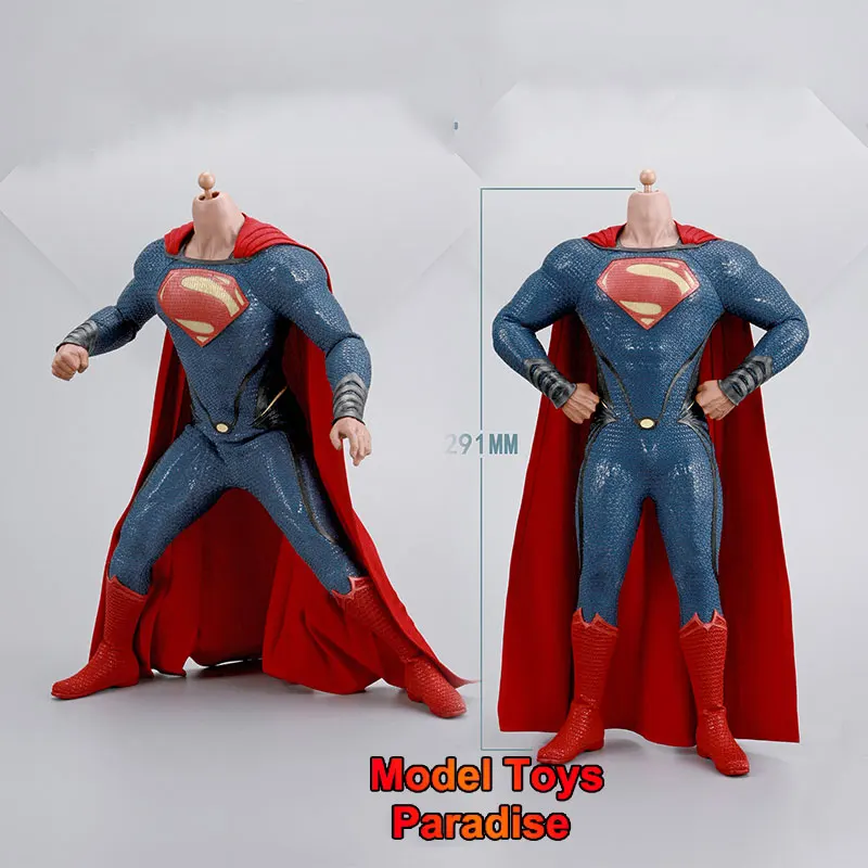 1/6 Soldier Super Man Red Blue Hero Combats Suit Muscles Joints Body With Hand Shape Fit 12inch Action Figure Head