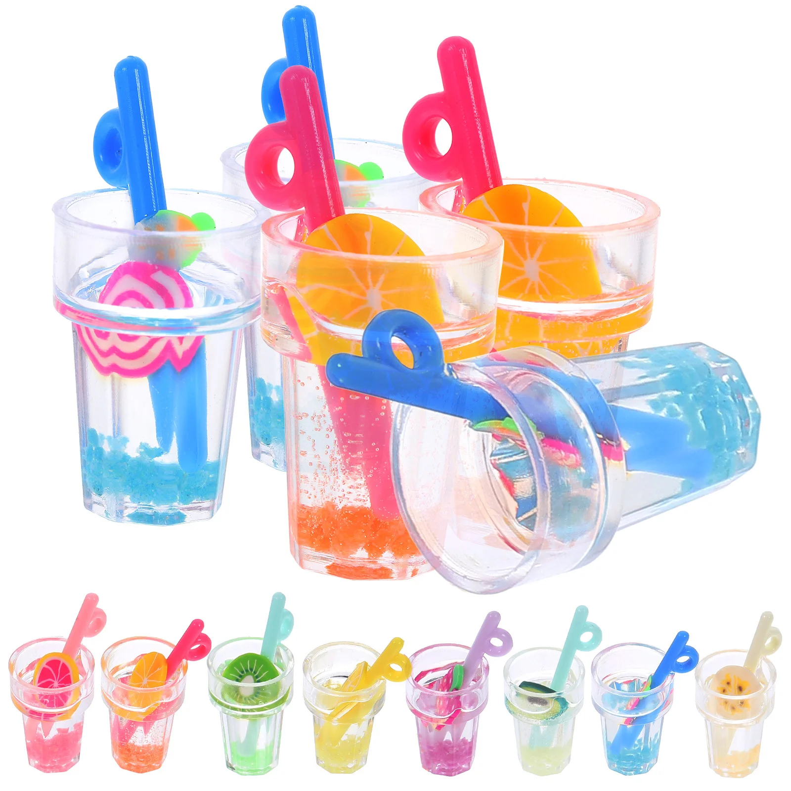 30 pièces de breloques pour gobelets de boissons aux fruits en résine qui brillent dans le noir pour la décoration artisanale de coques de téléphone, de pinces à cheveux, de petits ornements