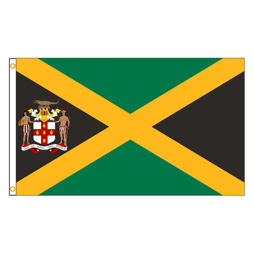 3x5 Ft Jamaica Flag Vivid Color and Fade proof Jumieka Flags Polyester with Brass Grommets 3 X 5 Ft