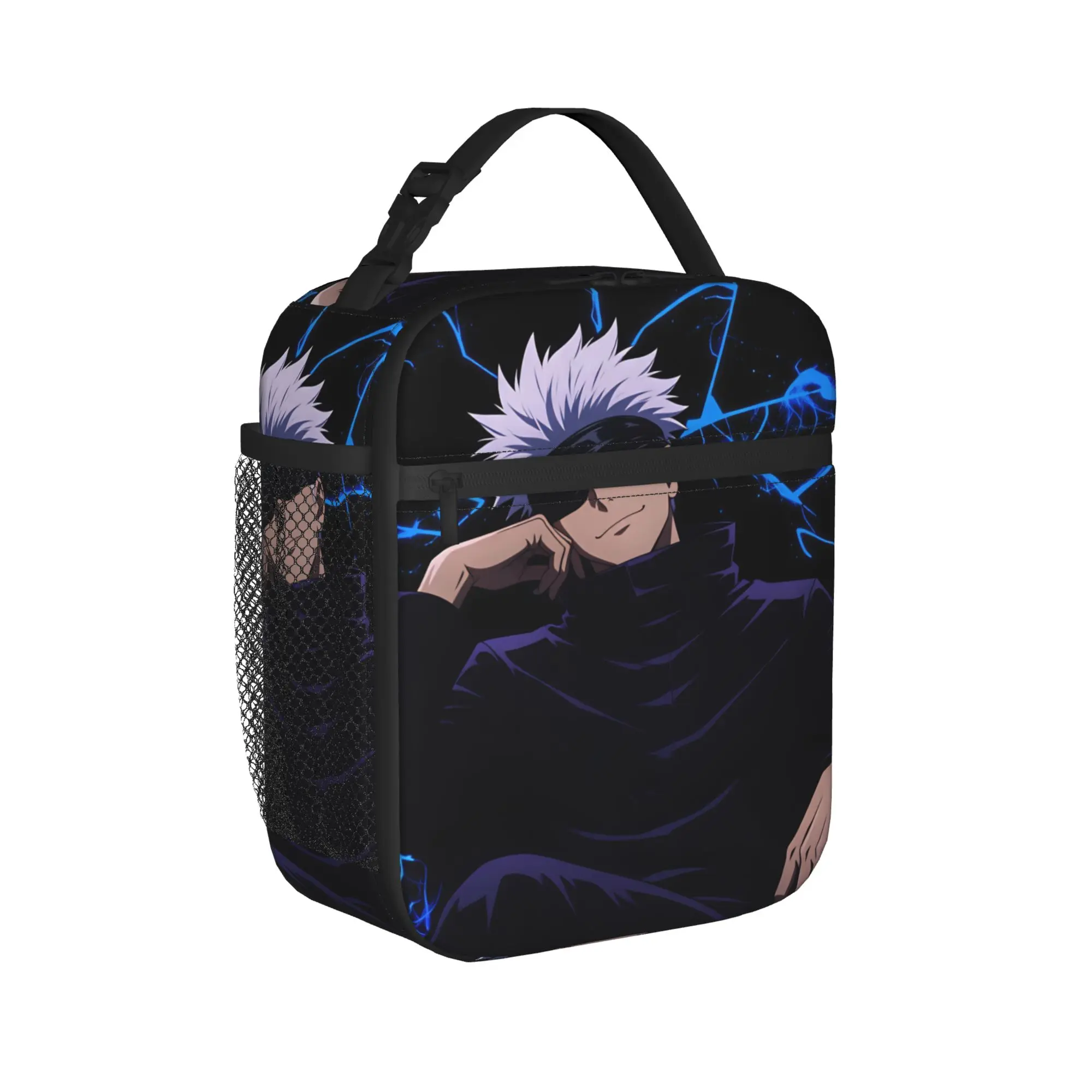 Satoru Gojo Comic Animation Lunch Bag Casual Lunch Box For Child School Portable Cooler Bag Oxford Thermal Tote Handbags