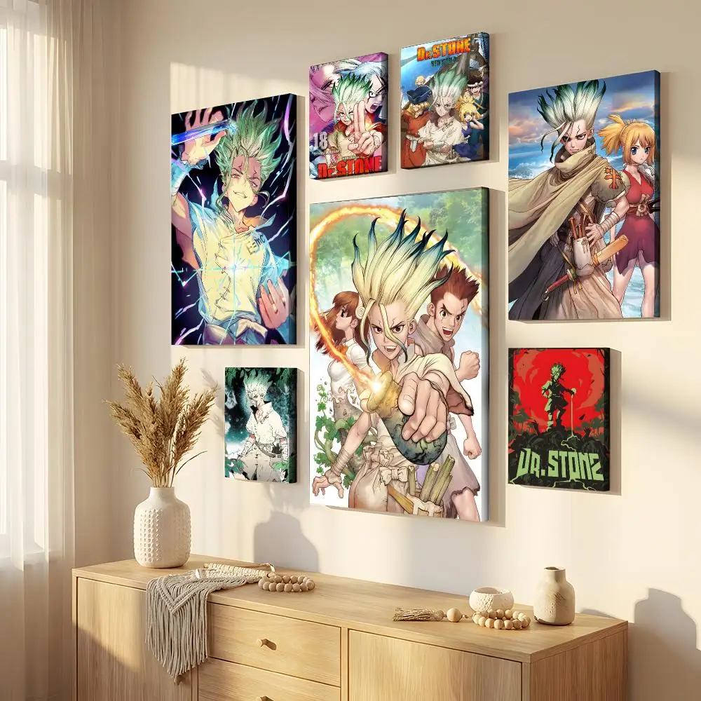 Anime D-Dr S-stoneS Framed Wall Painting Framed Canvas Wall Art Waterproof Wall Decor For Living Room Bedroom