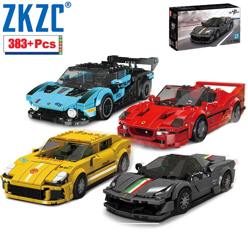 City DIY Compete in Speed Racing Car Building Block MOC Famous Supercar Drift Racing Brick Children Puzzle Toys Gifts