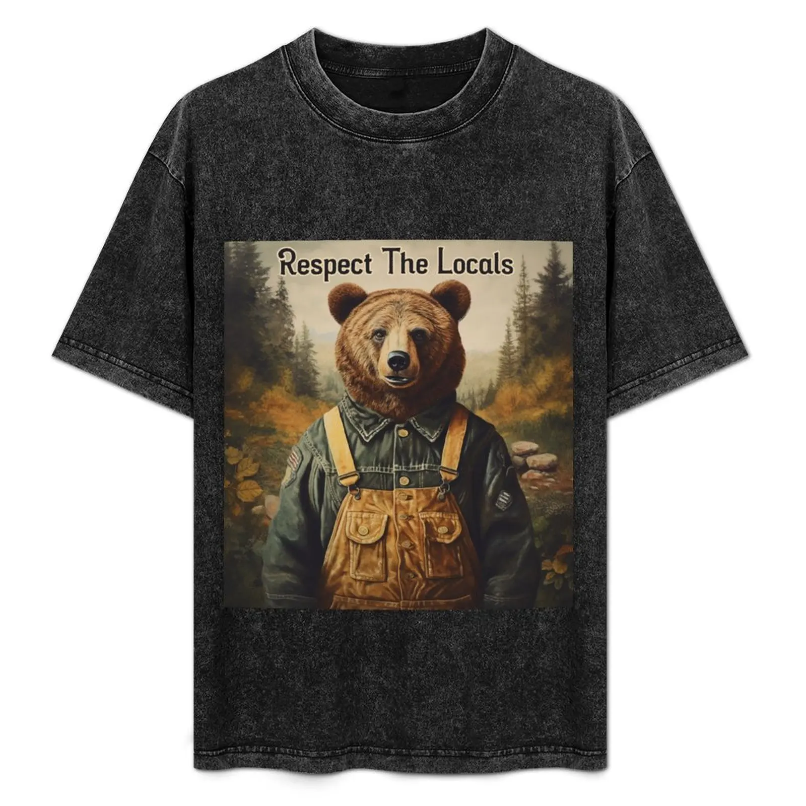 

Bear in overalls - Respect the Locals T-Shirt summer top oversized t shirts men